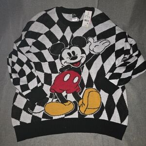 Disney Black and White Mickey Mouse Sweater